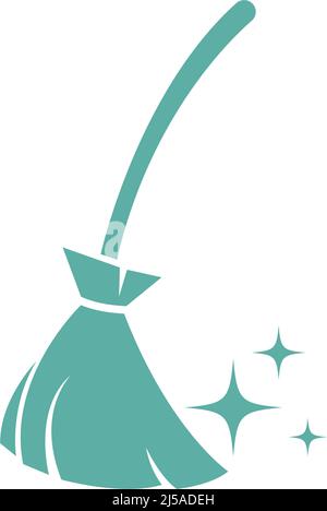 Broom icon logo design illustration template vector Stock Vector