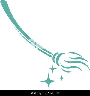 Broom icon logo design illustration template vector Stock Vector