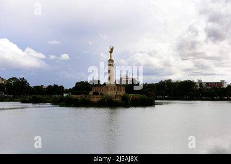 Monument aux Morts in Lake Anosy in Antananarivo, Madagascar. Stock Photo