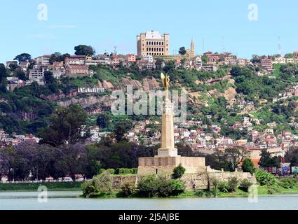 Monument aux Morts in Lake Anosy in Antananarivo, Madagascar. Stock Photo