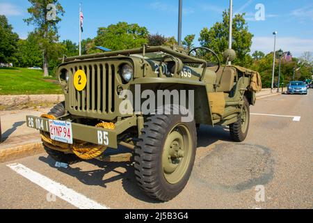 Willys MB jeep (Ford GPW) in Wellesley Day show in town of Wellesley, Massachusetts MA, USA. Stock Photo