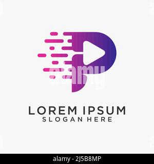 Play Media letter M logo design concept template Stock Vector Image ...