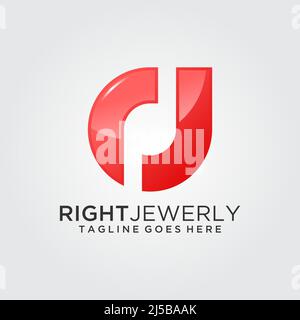Letter RJ logo design Stock Vector