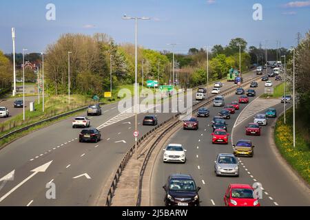 A494, Aston Hill, Queensferry Bypass, North Wales, Traffic Stock Photo ...