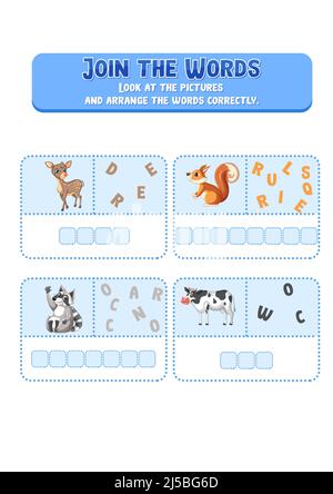 Arrange the letters in order with pictures illustration Stock Vector ...