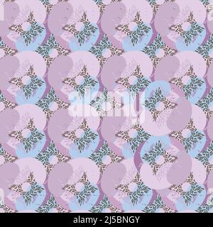 abstract seamless vector pattern in pastel violets Stock Vector