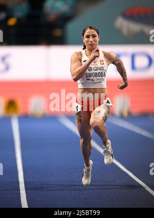 Ewa Swoboda participating in the Belgrade 2022 World Indoor