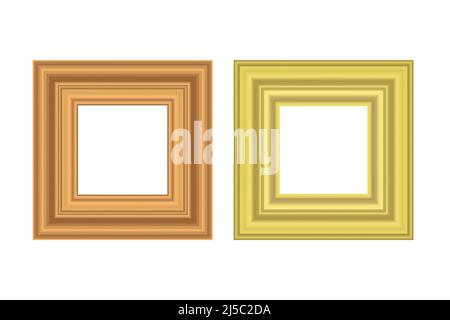 Set of squared color vintage wooden frame for your design. Vintage cover. Place for text. Vintage antique colorful modern rectangular frames. Template Stock Vector