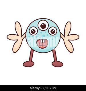 Funny fictional monster isolated object Stock Vector