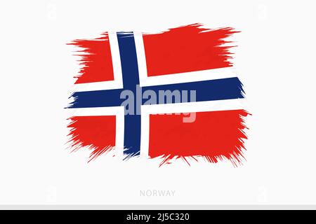 Flag of Norway, Grunge Abstract Brush Stroke Isolated On A White ...