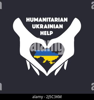 Humanitarian Ukrainian help hands Stock Vector