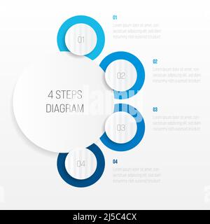 Vector process progress template diagram schema with five steps icons ...
