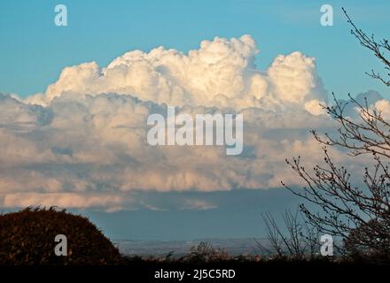 Cumulonimbus Clouds over the Cheshire Plain, UK Stock Photo