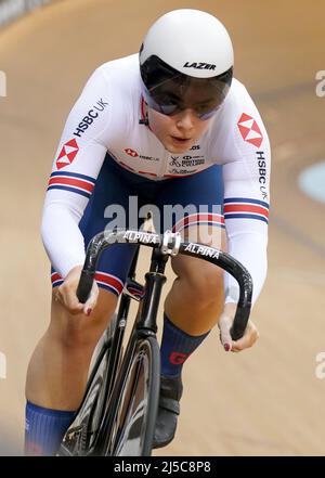 Great Britain's Sophie Capewell in action in the Women's Elite Sprint ...