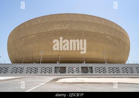 Lusail Stadium. The 80,000-seat Lusail Stadium will embody Qatar's ambition and its passion for sharing Arab culture with the world. It is here that the FIFA World Cup Qatar 2022 final will be staged. The design of the stadium is inspired by the interplay of light and shadow that characterises the fanar latern. Stock Photo