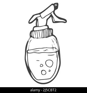Disinfectant Spray Bottle Vector Illustration In Sketch Style Stock  Illustration - Download Image Now - iStock