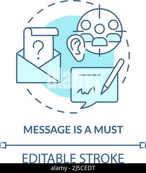 Verbal communication turquoise concept icon Stock Vector Image & Art ...
