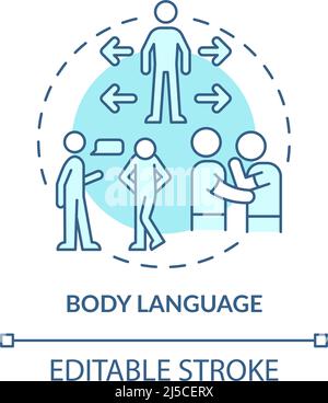 Body language turquoise concept icon Stock Vector