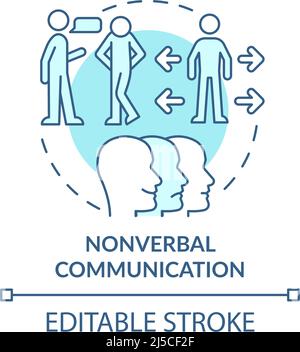 Nonverbal communication turquoise concept icon Stock Vector
