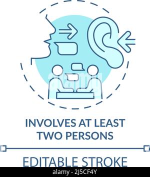 Involves at least two persons turquoise concept icon Stock Vector