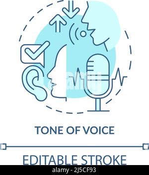 Tone of voice turquoise concept icon Stock Vector