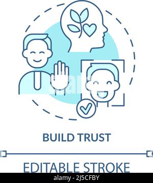 Build trust turquoise concept icon Stock Vector