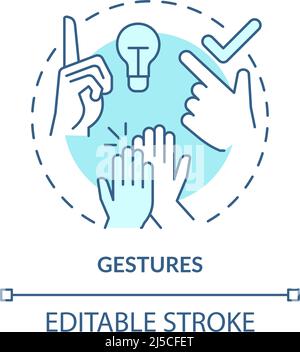 Gestures turquoise concept icon Stock Vector