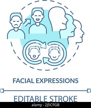 Facial expressions turquoise concept icon Stock Vector
