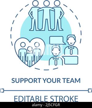 Support team turquoise concept icon Stock Vector