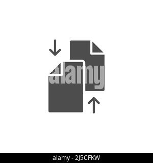 Transfer files glyph icon, glyph vector sign, linear style pictogram isolated on white. Data exchange symbol, logo illustration. Editable stroke Stock Vector