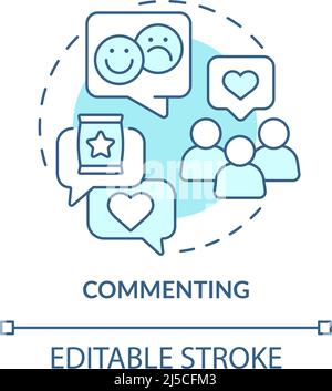 Commenting turquoise concept icon Stock Vector