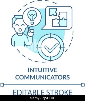 Personality turquoise concept icon. Brain thinking process. Personal ...
