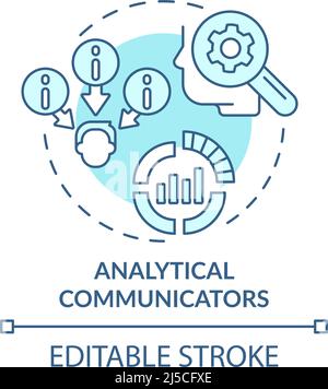 Analytical communicators turquoise concept icon Stock Vector