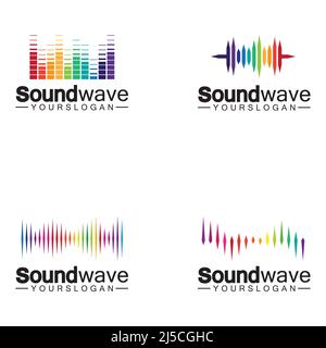 Sound wave logo and symbol vector Stock Vector