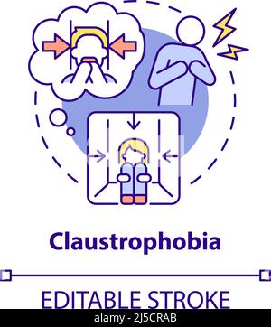 Claustrophobia concept icon Stock Vector