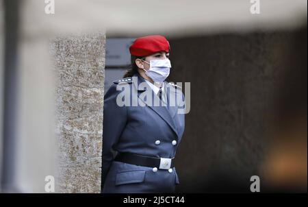 Women in the Bundeswehr: a female soldier of a medical battalion with ...