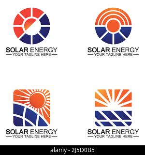 Solar Energy Logo Design Vector Template Stock Vector