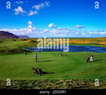 Ballyliffin Golf Club on the Inishowen Peninsula, County Donegal, Ireland Stock Photo