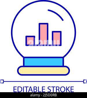 Predicting data analytics RGB color icon Stock Vector