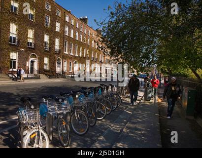 Georgian Street in Dublin at Merrion Square, Ireland Stock Photo