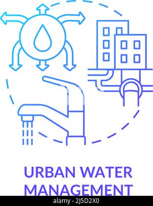 Urban water management blue gradient concept icon Stock Vector