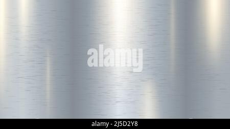 Panoramic background silver steel metal texture - Vector illustration Stock Vector