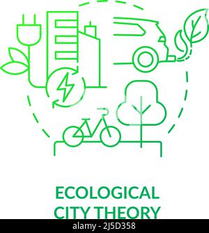 Urban planning green gradient concept icons set Stock Vector Image ...