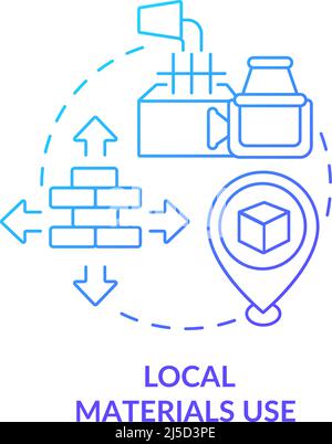 Local materials use blue gradient concept icon Stock Vector