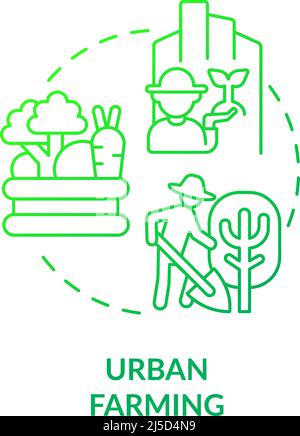 Sustainable architecture green gradient concept icons set Stock Vector ...