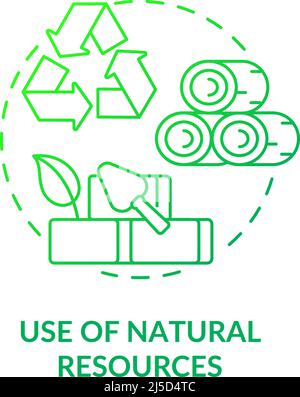 Use of natural resources green gradient concept icon Stock Vector