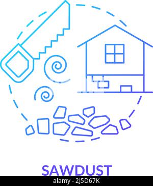 Sawdust blue gradient concept icon Stock Vector