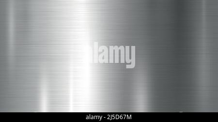 Panoramic background silver steel metal texture - Vector illustration Stock Vector