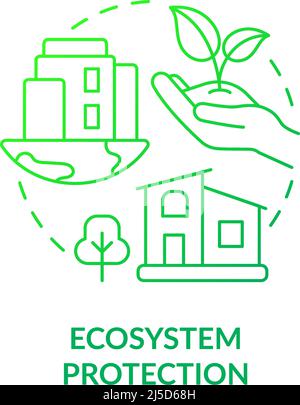 Ecosystem protection green gradient concept icon Stock Vector