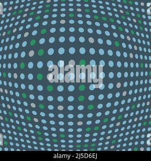 Futuristic pattern. Dotted background with 3d circle. Digital element Stock Vector